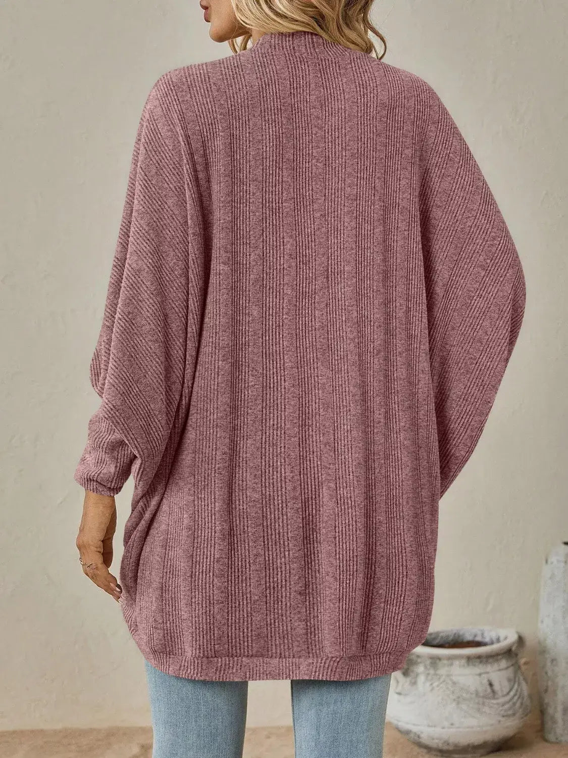 Casual Knit Open Front Cardigan - Trendsi - Flyclothing LLC