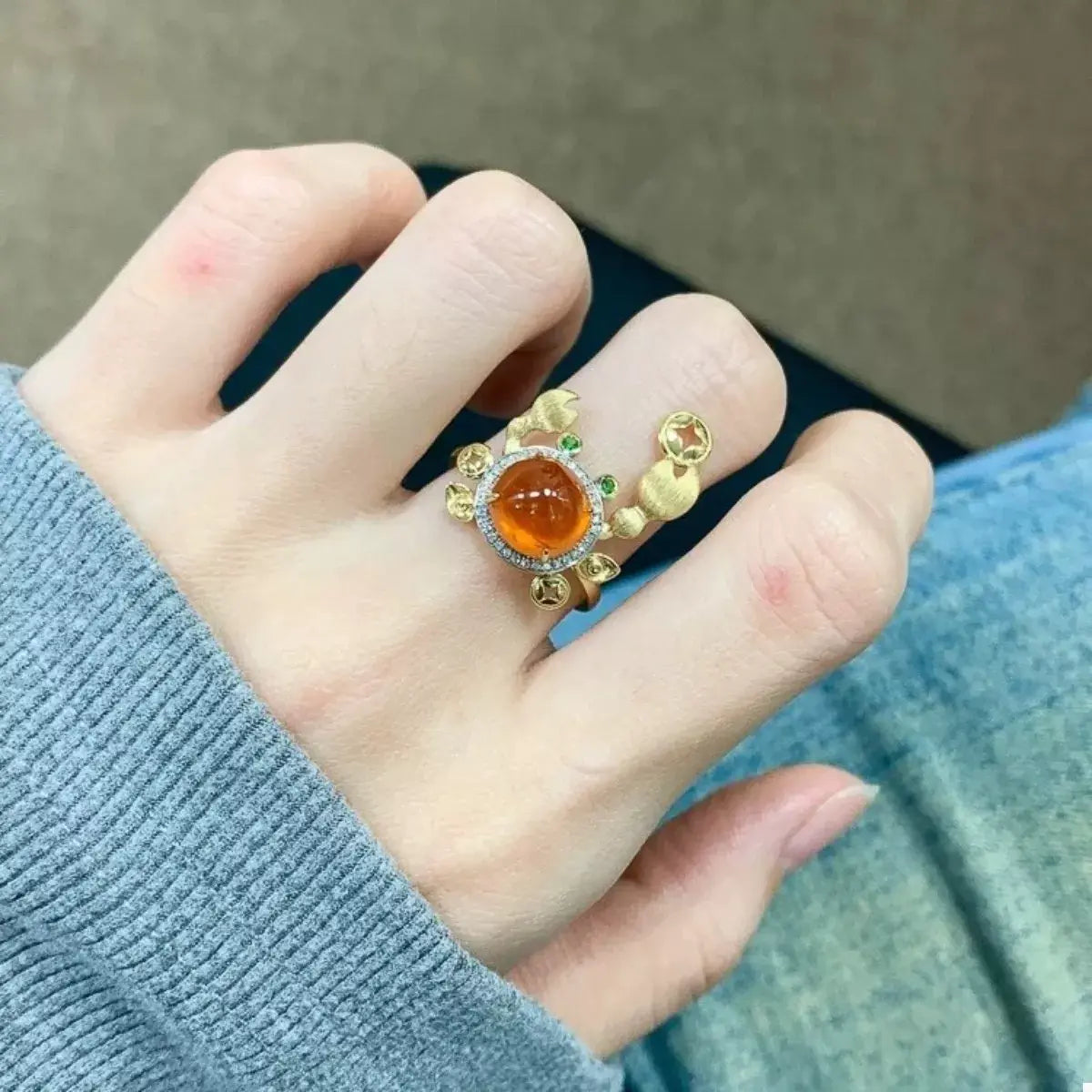 18K Gold-Plated Crab Ring - Trendsi - Flyclothing LLC
