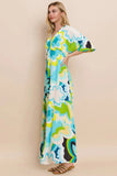 ODDI Floral Printed Slit Maxi Dress - Trendsi