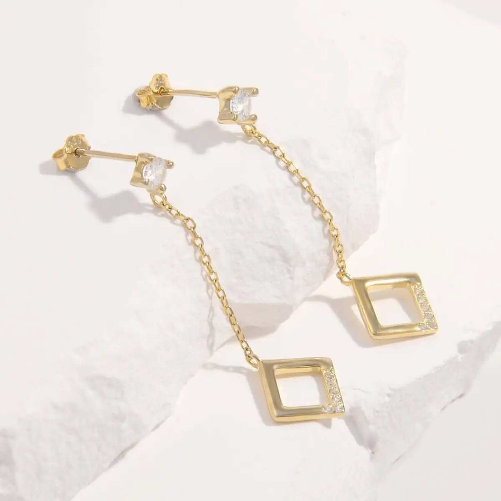 925 Sterling Silver Inlaid Zircon Earrings - Trendsi - Flyclothing LLC