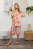 Sew In Love Full Size Printed Side Slit Midi Dress - Trendsi