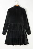 Ruffled Layered Long Sleeve Mini Dress - Trendsi