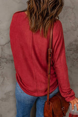 Christmas Tree Round Neck Long Sleeve Top - Trendsi - Flyclothing LLC