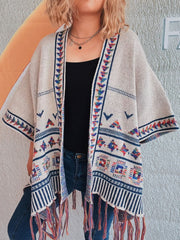 Fringe Open Front Cardigan - Trendsi