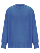 Round Neck Long Sleeve Sweater - Trendsi - Flyclothing LLC