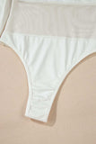 Round Neck Long Sleeve Bodysuit - Trendsi - Flyclothing LLC