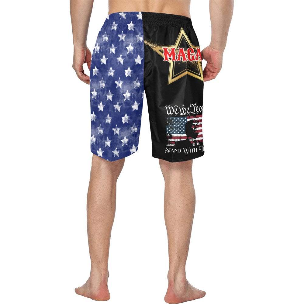 Baha Ranch We the People Trump Maga Swim Trunks Shorts - Baha Ranch Western Wear - Flyclothing LLC