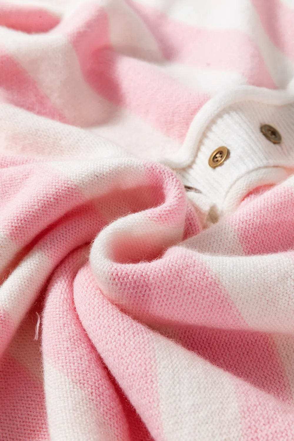 Exposed Seam Striped Round Neck Long Sleeve Sweater - Trendsi - Flyclothing LLC