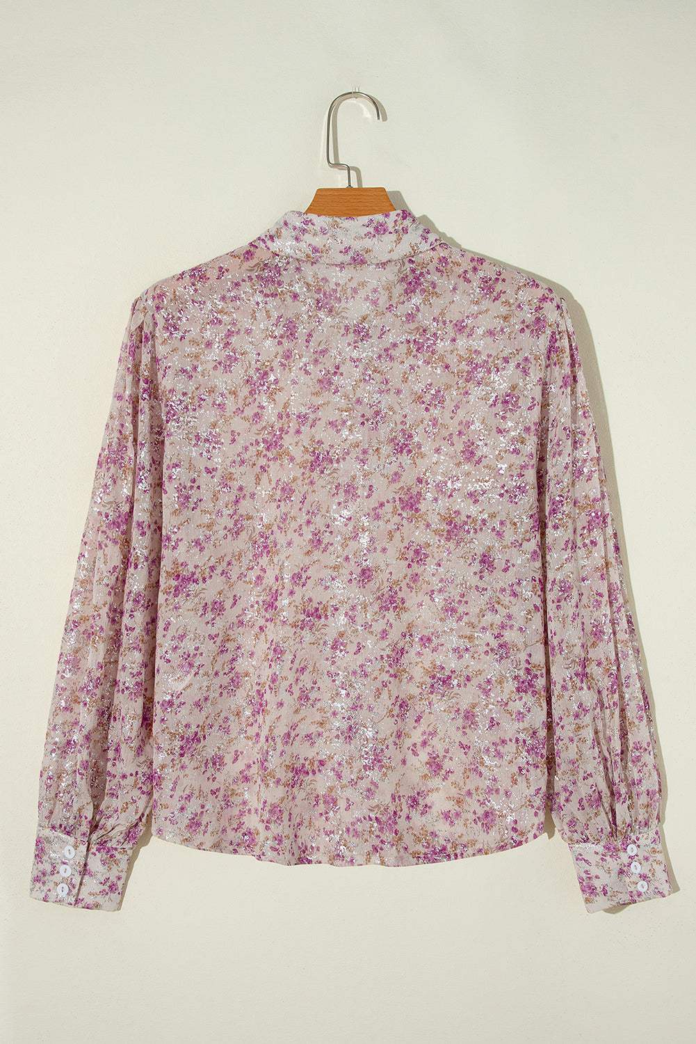 Printed Collared Neck Long Sleeve Shirt - Trendsi - Flyclothing LLC
