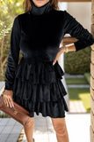 Ruffled Layered Long Sleeve Mini Dress - Trendsi