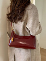 Chain Charm Leather Shoulder Bag - Trendsi - Flyclothing LLC