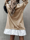 Devine Ruffle Hem Long Sleeve Mini Dress - Trendsi - Flyclothing LLC
