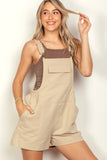 VERY J Adjustable Suspender Overalls with Pockets - Trendsi