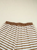 Stripe Collared Top and Drawstring Pant Set - Trendsi - Flyclothing LLC
