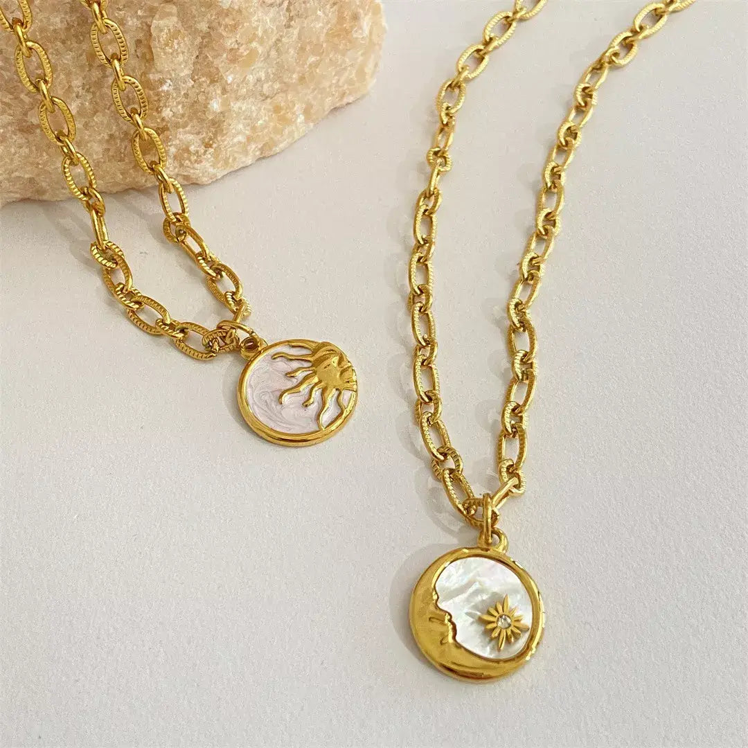18K Gold-Plated Titanium Steel Pendant Necklace - Trendsi - Flyclothing LLC