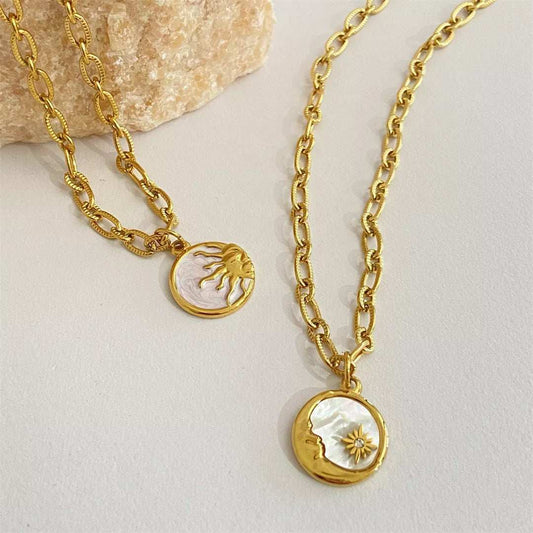 18K Gold-Plated Titanium Steel Pendant Necklace - Trendsi - Flyclothing LLC