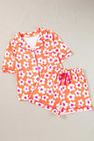 Pocketed Flower Half Sleeve Top and Shorts Lounge Set - Trendsi - Flyclothing LLC