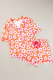 Pocketed Flower Half Sleeve Top and Shorts Lounge Set - Trendsi - Flyclothing LLC