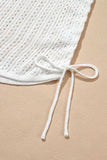 Hollow Out Bell Sleeve Drawstring Knit Cover Up Dress - Trendsi - Flyclothing LLC