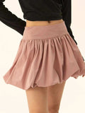Ruched Bubble Hem Mini Skirt - Trendsi - Flyclothing LLC