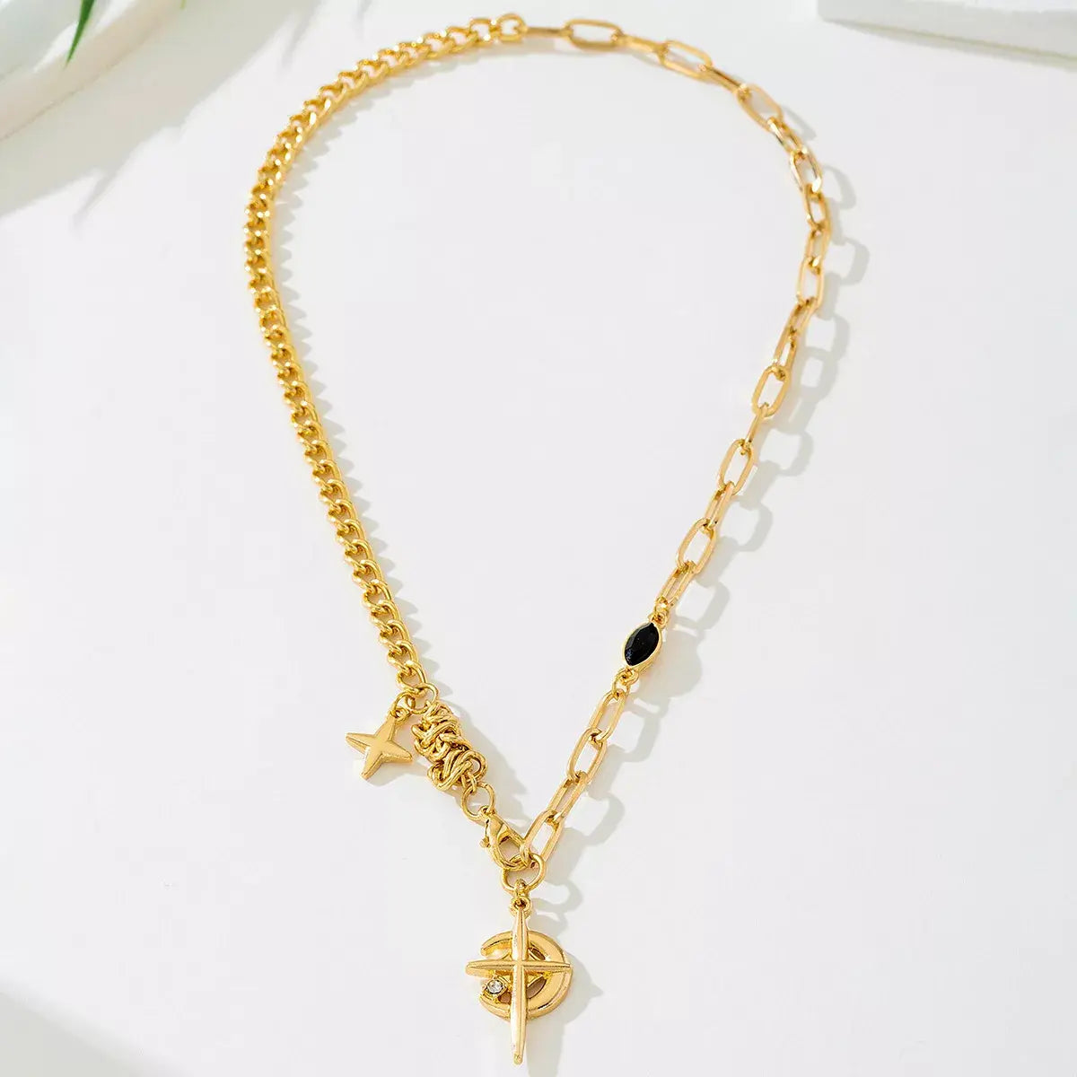 18K Gold-Plated Cross Pendant Necklace - Trendsi - Flyclothing LLC