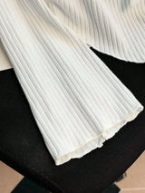 Off-Shoulder Bowknot Ribbed Knit T-Shirt - Trendsi - Flyclothing LLC