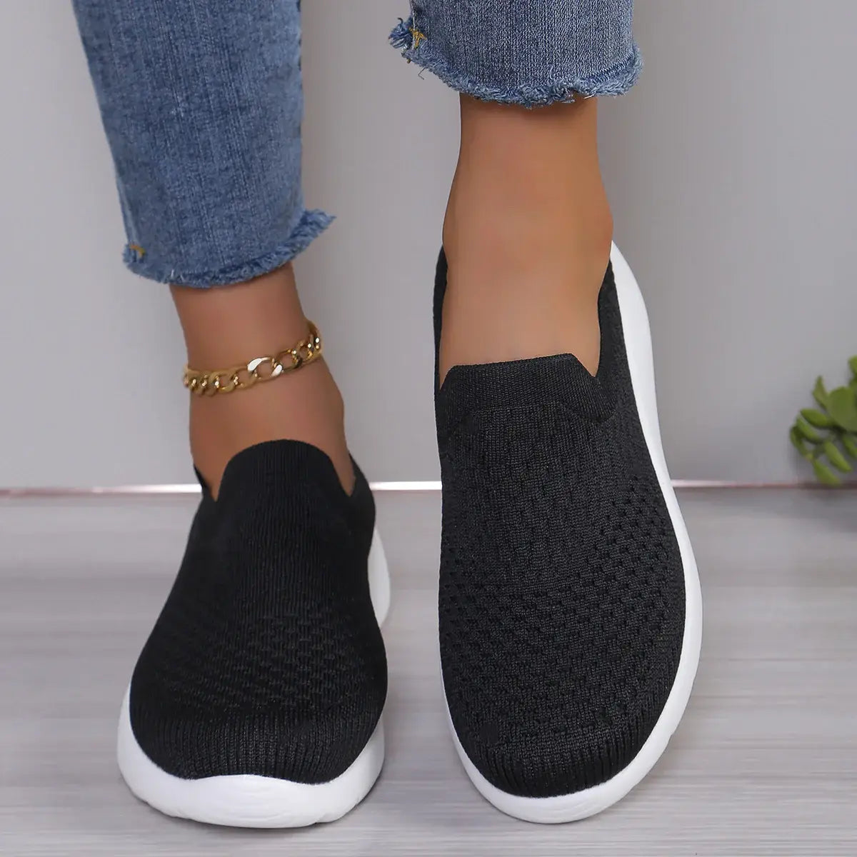 Breathable Round Toe Mesh Sip-On - Trendsi - Flyclothing LLC