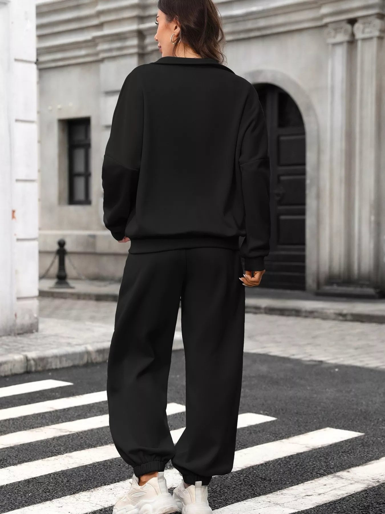 Zip-Up Long Sleeve Top and Pants Set - Trendsi - Flyclothing LLC
