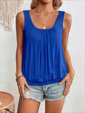 Full Size Ruched Scoop Neck Tank - Trendsi - Flyclothing LLC