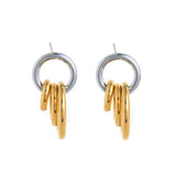 Golden Three-ring Hoop Earrings Made Of Stainless Steel - My Store - Flyclothing LLC