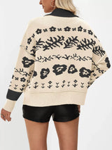Floral Pattern Button-Down Cardigan - Trendsi - Flyclothing LLC