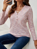 V-Neck Long Sleeve T-Shirt - Trendsi