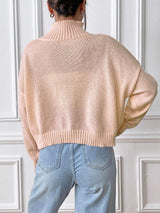 Flower Turtleneck Long Sleeve Sweater - Trendsi - Flyclothing LLC