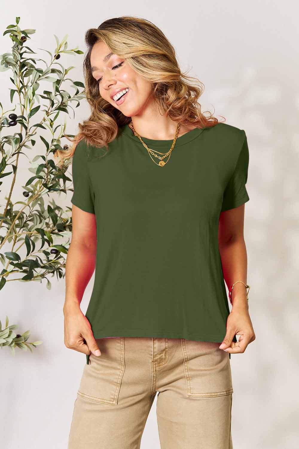 Basic Bae Full Size Round Neck Short Sleeve T-Shirt - ShopBasicbae - Flyclothing LLC