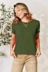 Basic Bae Full Size Round Neck Short Sleeve T-Shirt - Trendsi - Flyclothing LLC