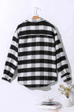 Plaid Button Up Long Sleeve Jacket - Trendsi