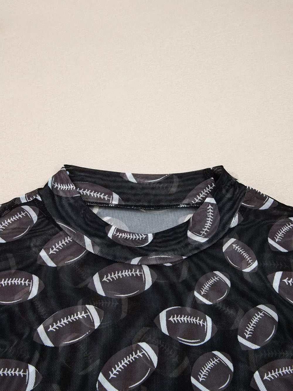 Game Day Mesh Sheer Long Sleeve Top - Trendsi - Flyclothing LLC