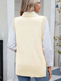 Buttoned Round Neck Sweater Vest - Trendsi - Flyclothing LLC