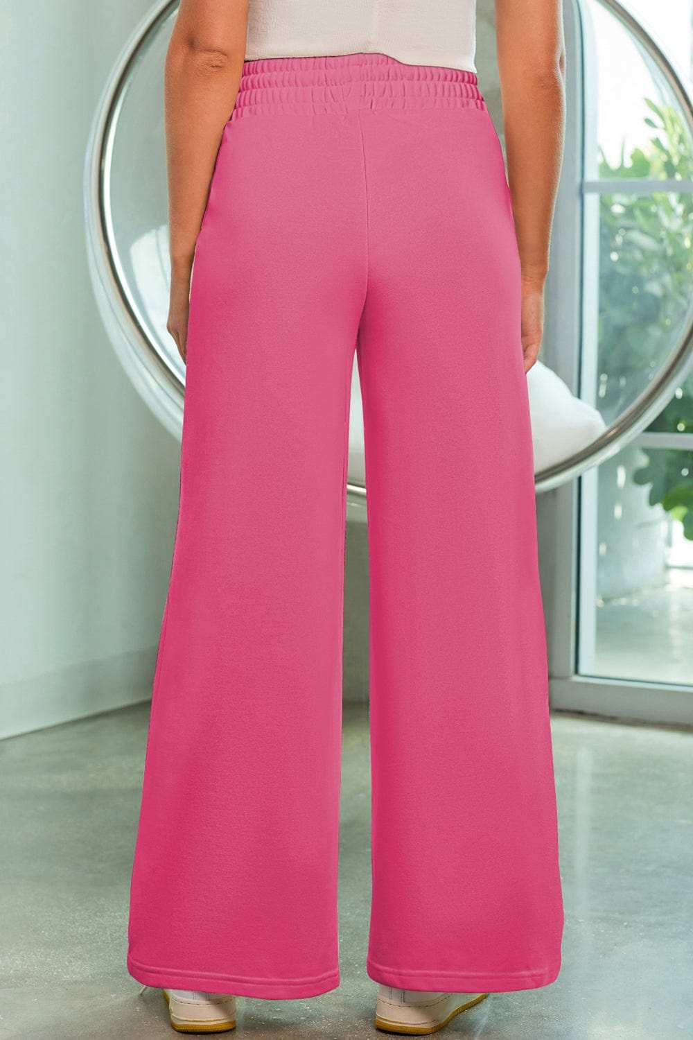 Drawstring Wide Leg Pants with Pockets - Trendsi - Flyclothing LLC