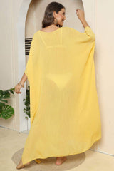 V-Neck Three-Quarter Sleeve Cover-Up - Trendsi - Flyclothing LLC