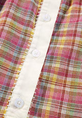 Mulit-Color Plaid Round Neck Long Sleeve Blouse - Trendsi - Flyclothing LLC