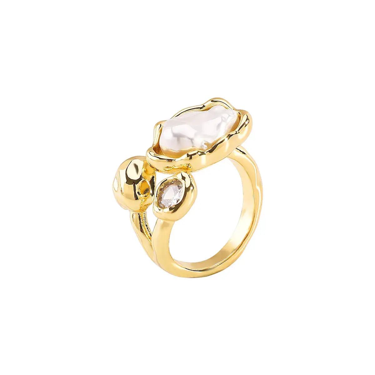 Irregular Pearl Open Ring - Trendsi - Flyclothing LLC