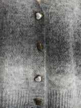 Gradient Heart Shape Button V-Neck Cardigan - Trendsi - Flyclothing LLC