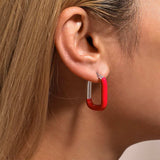 Stainless Steel Drip Oil Contrast Earring - Trendsi - Flyclothing LLC