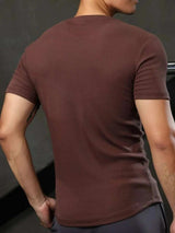 Men's Plus Size Round Neck Short Sleeve T-Shirt - Trendsi - Flyclothing LLC