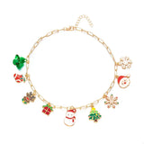 18K Gold-Plated Resin Christmas Theme Necklace - Trendsi - Flyclothing LLC