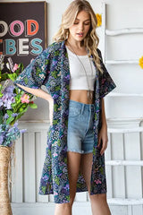 Heimish Full Size Half Sleeve Floral Open Cardigan Plus Size - Trendsi - Flyclothing LLC