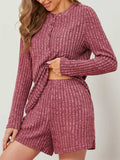 Ribbed Round Neck Top and Shorts Set - Trendsi - Flyclothing LLC