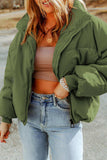 Zip Up Collared Neck Coat with Pockets - Trendsi - Flyclothing LLC