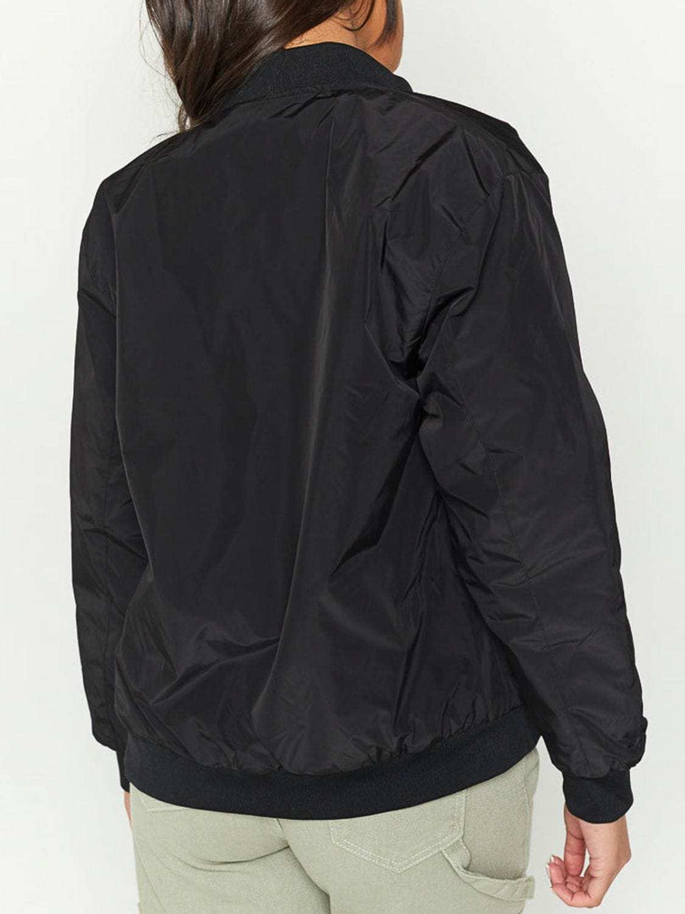 Zip Up Baseball Collar Jacket with Pockets - Trendsi - Flyclothing LLC